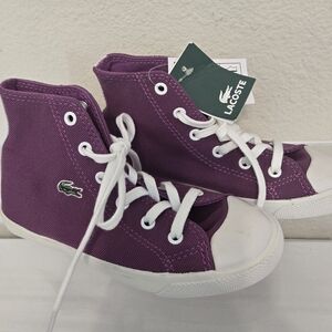 Lacoste Kids Sneakers in Purple Canvas